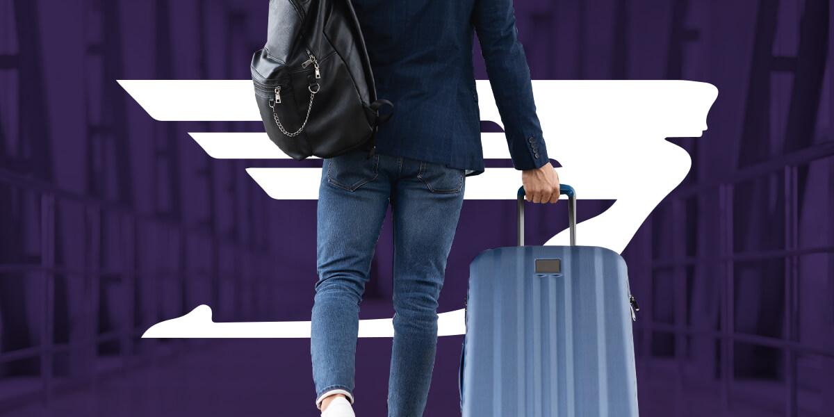 traveler walking with luggage