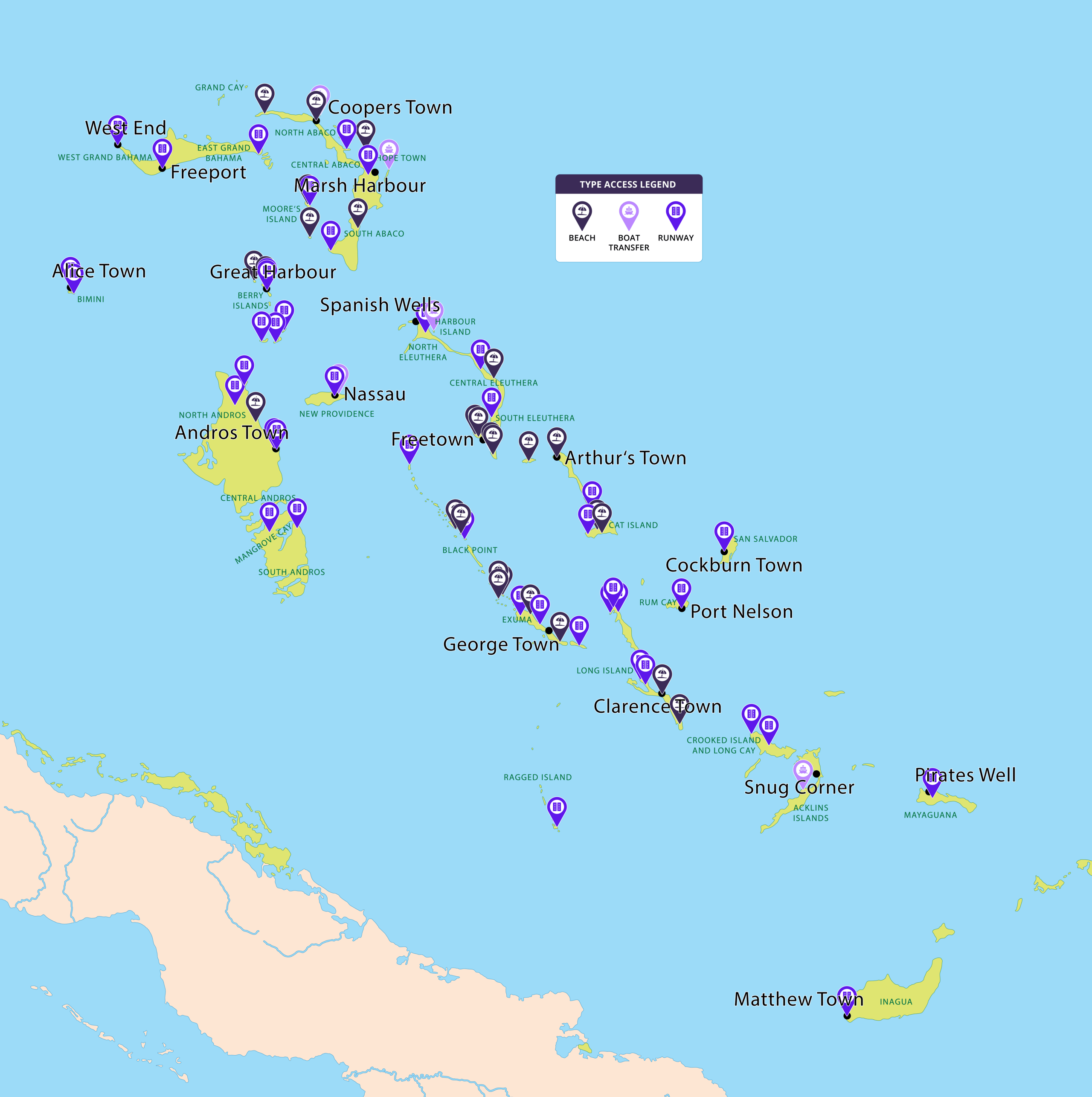 Bahamas Evacuation Access Points